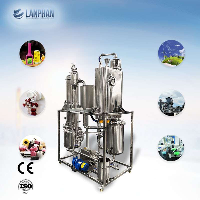 20L Falling Film Evaporator Ethanol Distillation Tower Thin Layer