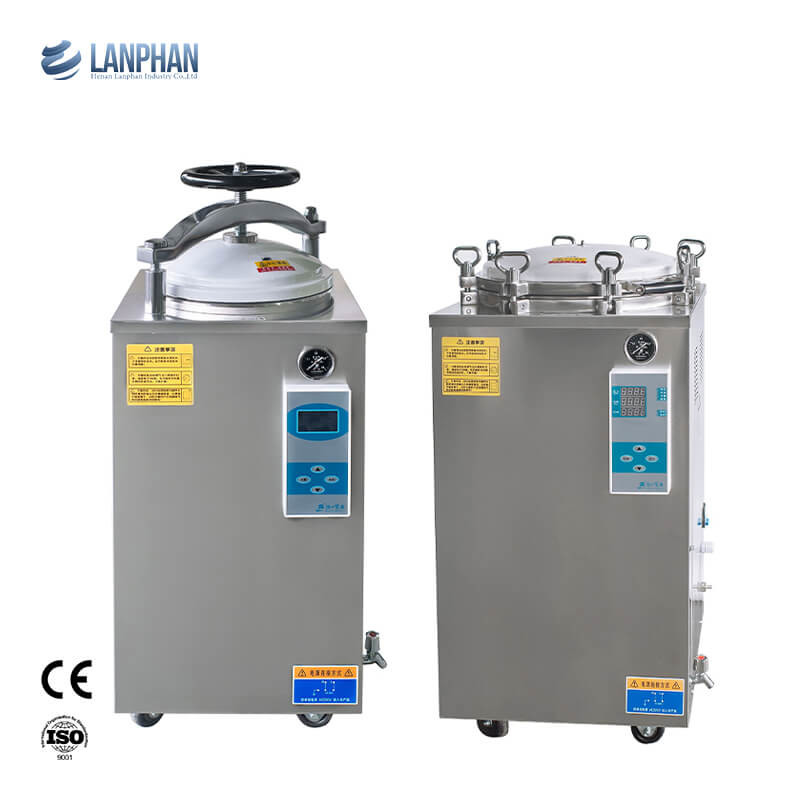 Hand Wheel Digital Display Vertical Autoclave 35L 50L 75L 100L 150L Liter For Mushroom Canned Food Retort Sterilizer
