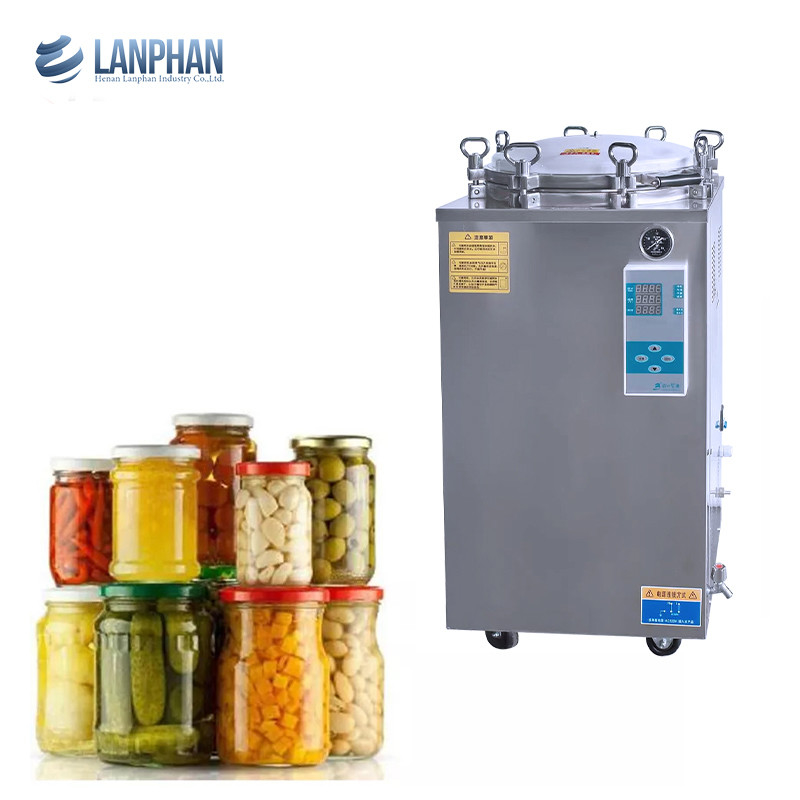 Hand Wheel Digital Display Vertical Autoclave 35L 50L 75L 100L 150L Liter For Mushroom Canned Food Retort Sterilizer
