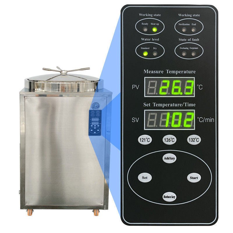 High Pressure 200 Liter Vertical Autoclave Steam Sterilizer with 0.22MPa Working Pressure