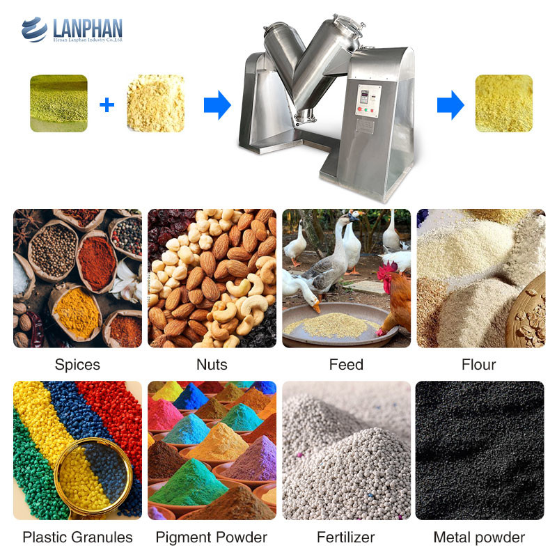 2l-300l Industrial Powder Blenders Single Double Arm V Type Mixer Dry Powder Particle Mixer