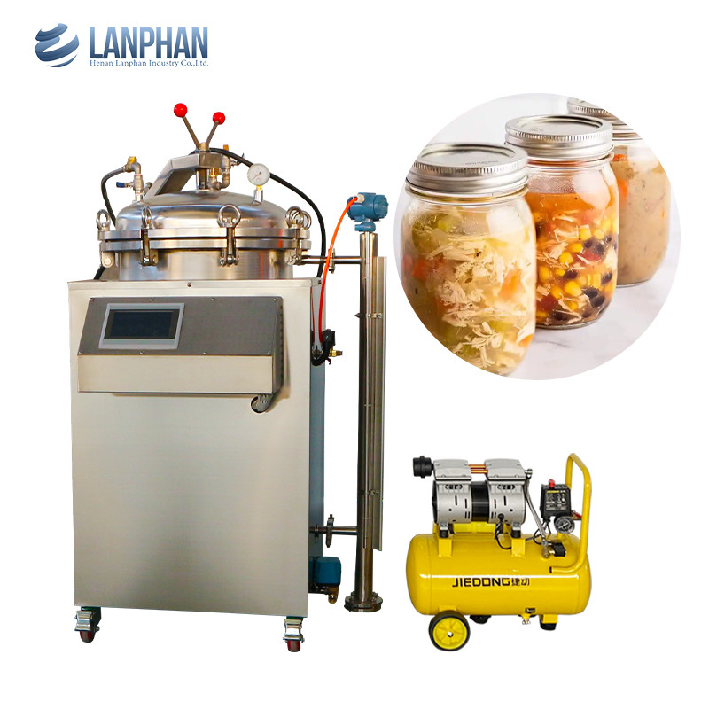 Water Bath Vertical Counter Pressure Retort Autoclave For Food With Vacuum Packaging