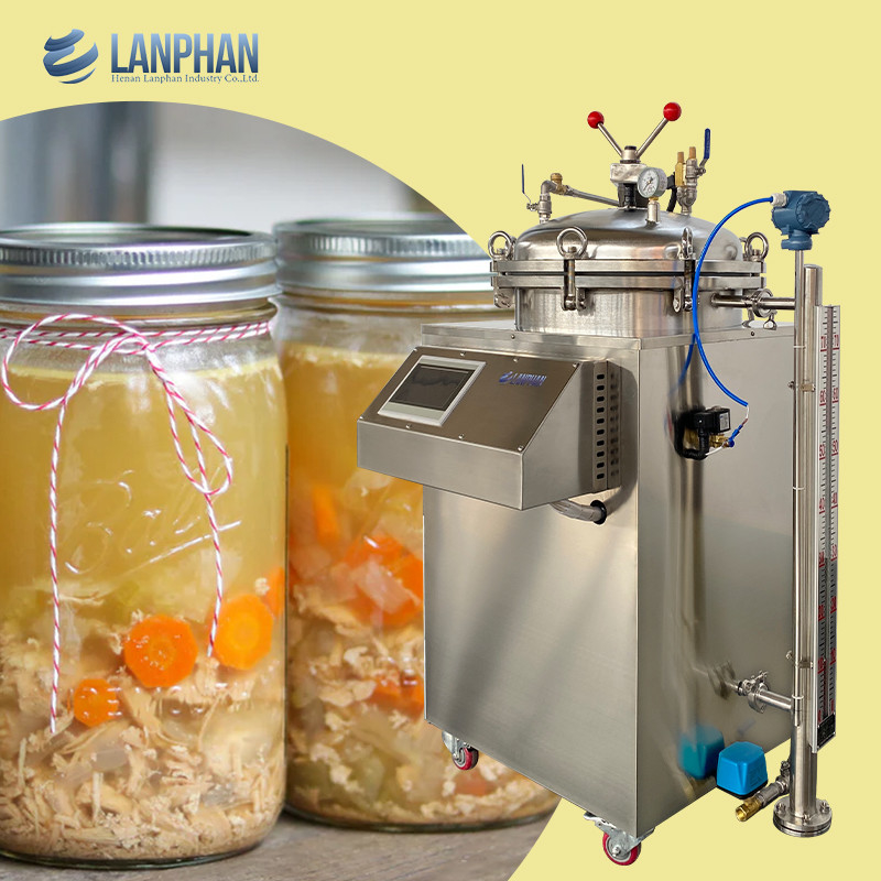 Water Bath Vertical Counter Pressure Retort Autoclave For Food With Vacuum Packaging