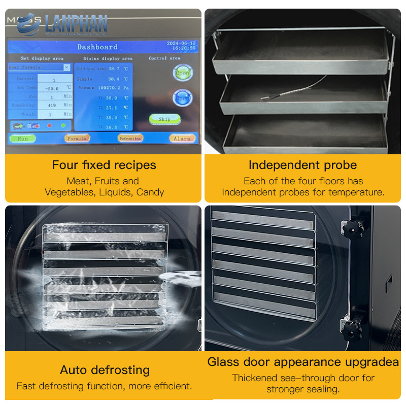 6 Trays Vacuum Freeze Drying Equipment Large-Scale Production Freeze Dryer In Food Industry