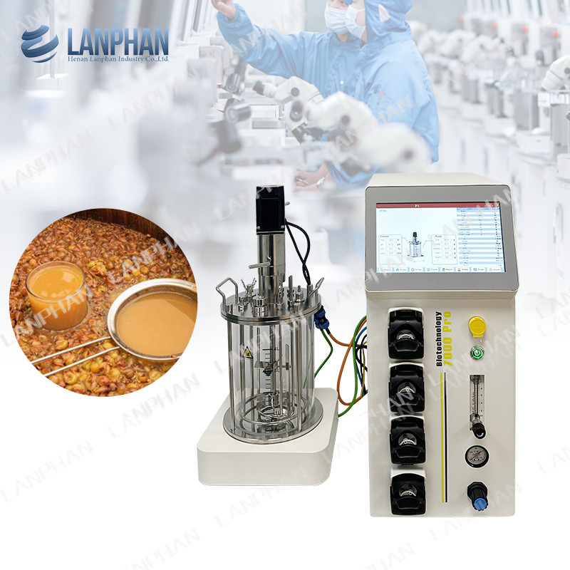2l 5l 10l Automatic Spirulina Yeast Culture Glass Fermenter Bioreactor For Cell Culture
