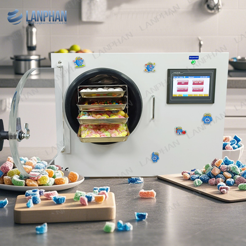4 Trays Skittle Vacuum Freeze Drying Machine Small Benchtop Home Freeze Dryer For Candy