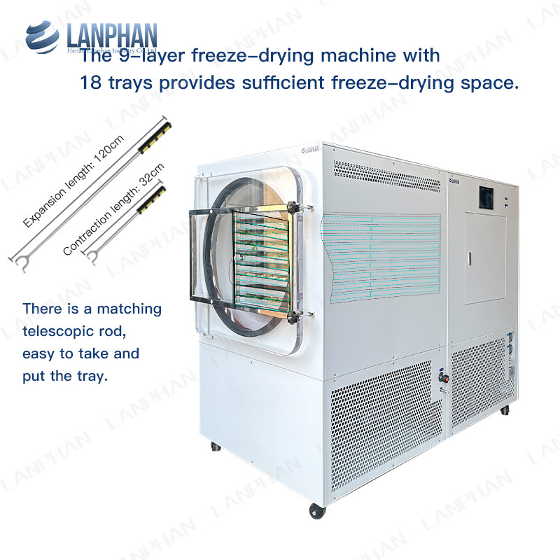 5M2 18 Trays Home Commercial Large Vacuum Freeze Dryer Machine For Food Fruit Vegetables
