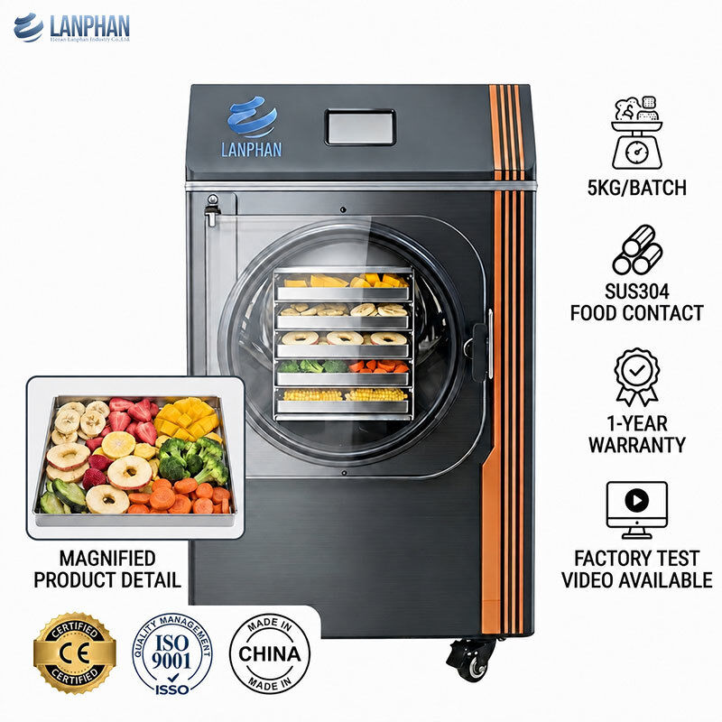 5 Trays Home Freeze Dryer Lyophilizer Machine with 4-6KG/batch Capacity and 220V 50HZ Power Supply