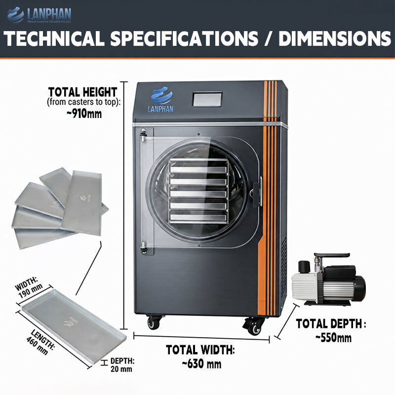 Small Commercial/Home Freeze Dryer Machine for Food Processing and Vacuum Freeze Drying