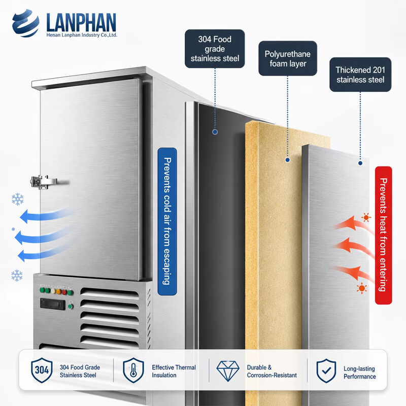 300L -80C Commercial Blast Freezer for Fisheries 10 Trays Stainless Steel Quick Deep Seafood Freezer