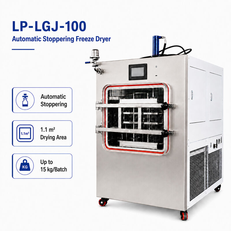 1.1M2 Automatic Hydraulic Stoppering Vacuum Freeze Dryer with Oil Heating for Vials