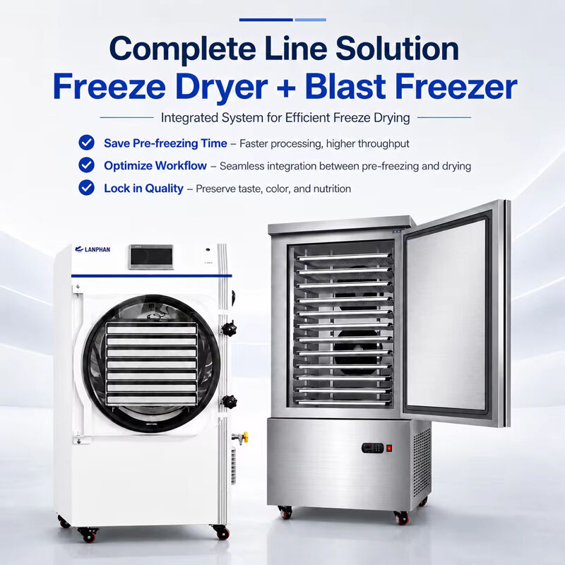 LANPHAN 25-30kg Capacity Stainless Steel Food Freeze Dryer with 2.5m² Tray Space for Commercial Use