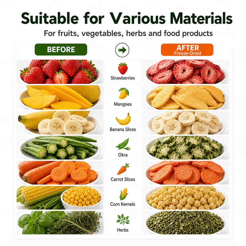 8-Tray Vacuum Freeze Dryer with 15Pa Vacuum Degree and 220V/110V for Fruits Vegetables Snacks and Pet Treats