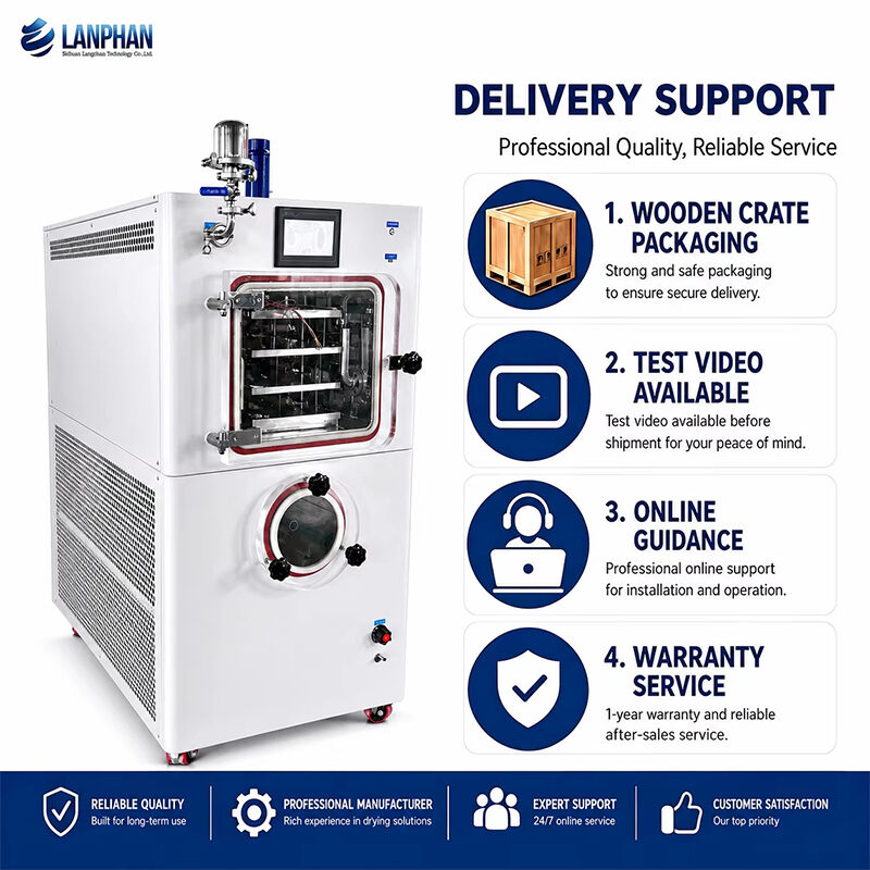 Pharmaceutical Pilot Lyophilizer 0.3m² Laboratory Freeze Dryer with PLC Touchscreen and Silicone Oil Circulation