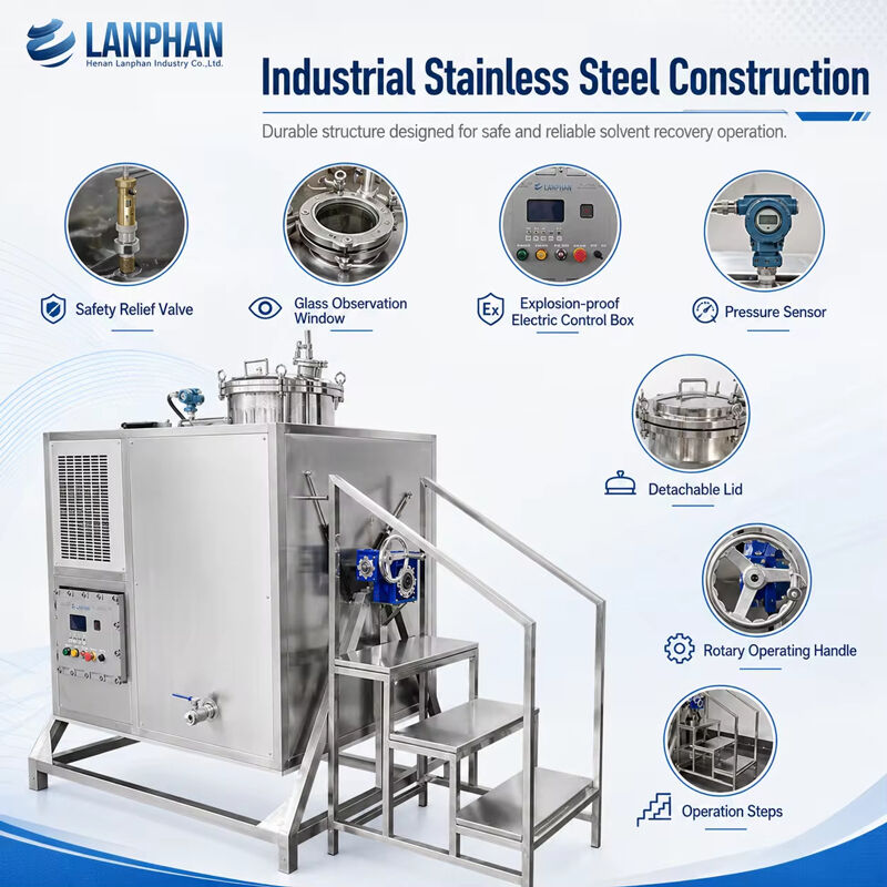 Industrial Solvent Recovery Machine with 95% Recovery Rate, Explosion-Proof Structure, and Automatic Feeding for Efficient Recycling