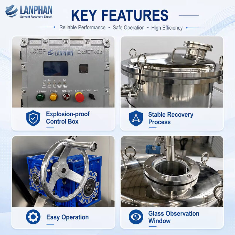 Explosion-Proof Solvent Recovery Machine with 95% Recovery Rate and CE Certification for Industrial Solvent Recycling