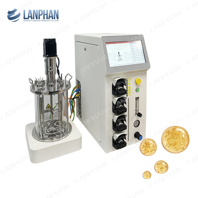 Yeast Spirulina Lab Glass Bioreactor Fermenter Bioreactor Animal Cell Culture Bioreactor 10L/5L